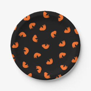 Orange Cat Pattern Paper Plate