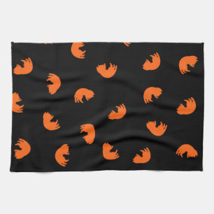 Orange Cat Pattern Tea Towel
