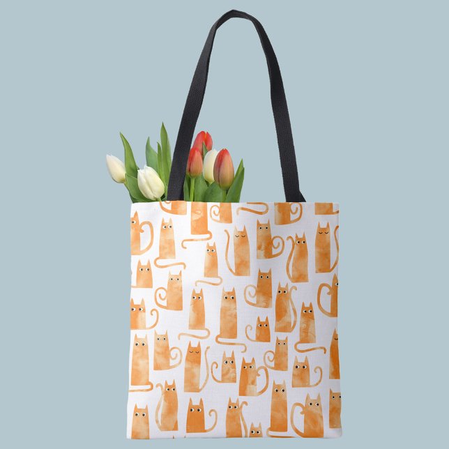 Orange Cat Pattern Tote Bag (Creator Uploaded)