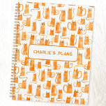 Orange Cat Personalised Planner<br><div class="desc">Fun little watercolor orange ginger cats. Original art by Nic Squirrell. Change the text to personalise.</div>