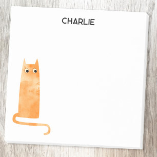 Orange Cat Personalised Post-it Notes