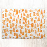 Orange Cat Placemat<br><div class="desc">Funny little orange watercolor kitty cats,  purrfect for animal lovers. Original art by Nic Squirrell.</div>