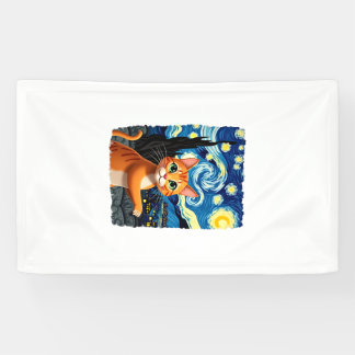 Orange Cat Selfie  Starry Night Cat Mum Cat Lovers Banner