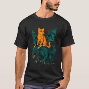 Orange Cat Sitting On A Dragon T-Shirt