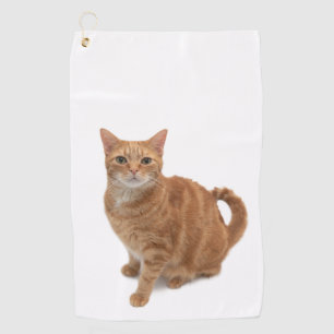 Orange Cat Standing Golf Towel