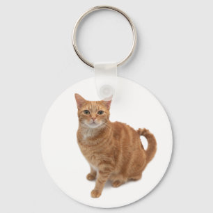 Orange Cat Standing Key Ring