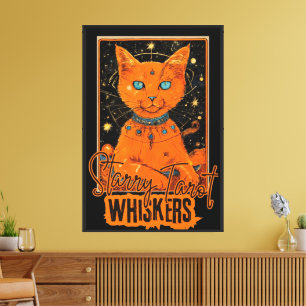 Orange Cat Tarot Magic Cosmic Art Print