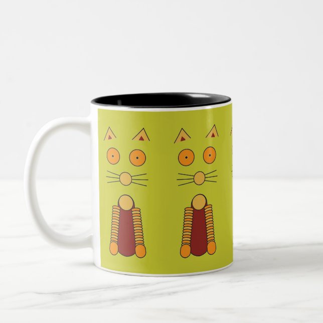 Orange CAT Two-Tone Coffee Mug (Left)