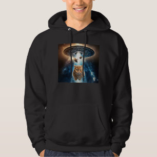 Orange Cat UFO Alien Galaxy Cats Space Kitten Hoodie