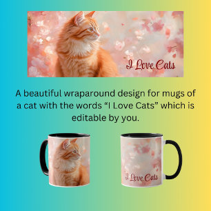Orange cat wraparound design mug