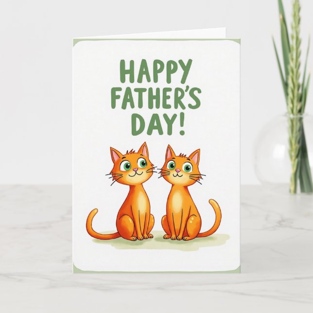 Orange Cats Fathers Day Card (Front)