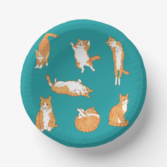  Orange Cats Funny Paper Plate (Front)
