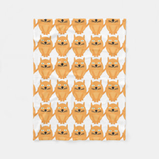 Orange Cats Pattern Fleece Blanket