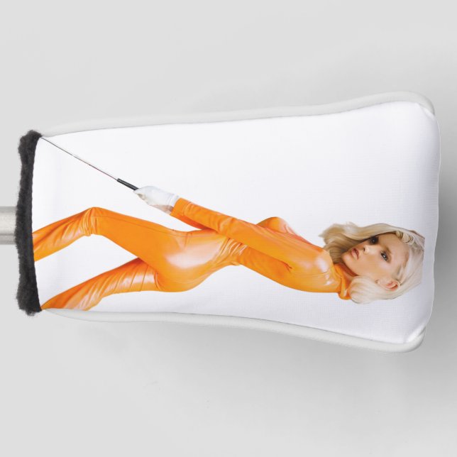 Orange Catsuit Golf Girl Head Cover (Front)