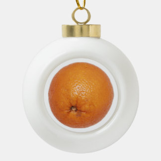 Orange Ceramic Ball Christmas Ornament