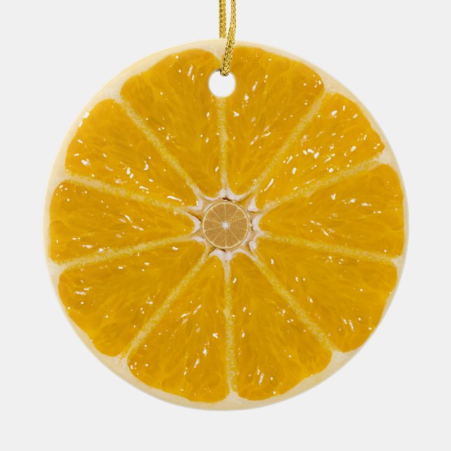 Orange Ceramic Tree Decoration (Front)