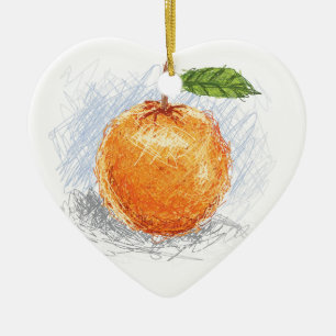 orange ceramic tree decoration