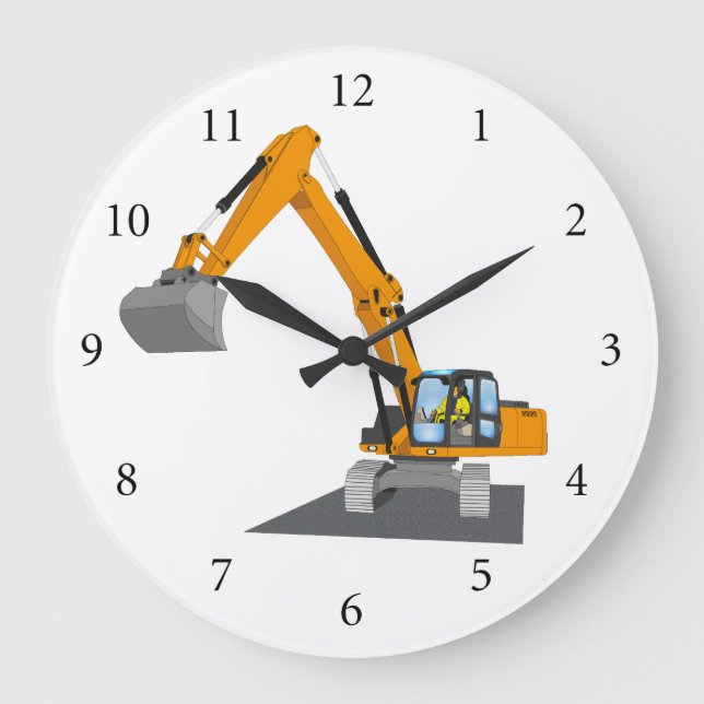 orange chain excavator large clock (Front)