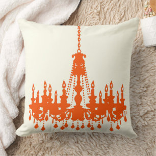 Orange Chandelier Designer Pillow