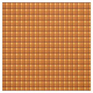 Orange Checked Tartan Print, Fabric