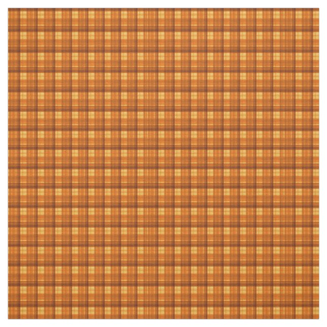 Orange Checked Tartan Print, Fabric (Swatch)