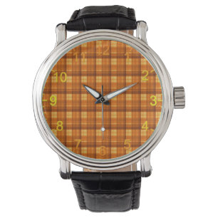 Orange Checked Tartan Print, Watch