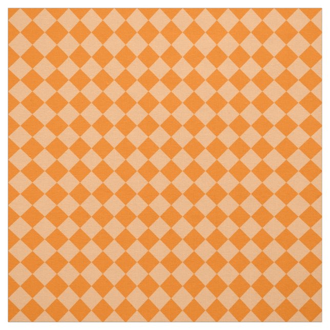 Orange Checker Diamond Pattern Fabric (Swatch)