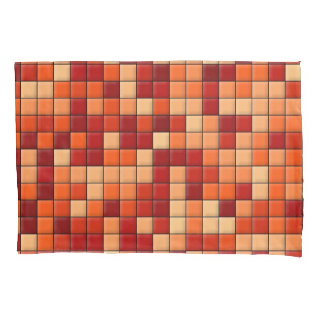 Orange Checks Pillowcase (Front)