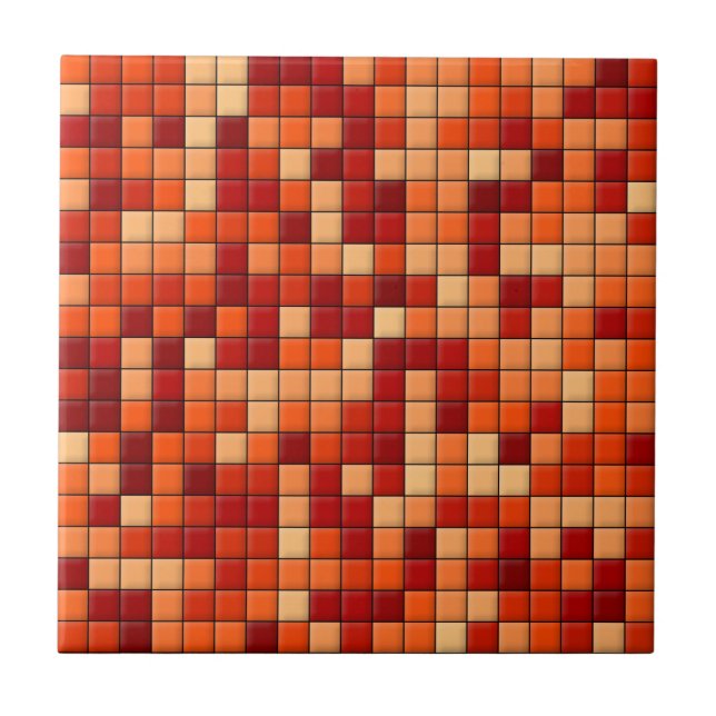Orange Checks Tile (Front)