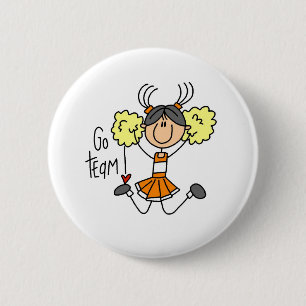 Orange Cheerleader 6 Cm Round Badge