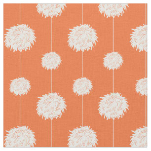 Orange Cheerleader Pom Pom Pattern Fabric