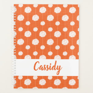 Orange Cheerleader Pom Pom Pattern Planner