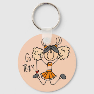 Orange Cheerleader Tshirts and Gifts Key Ring
