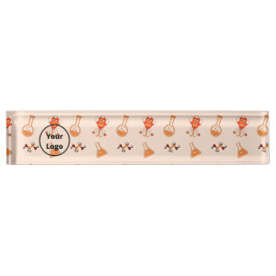 Orange chemical business pattern nameplate