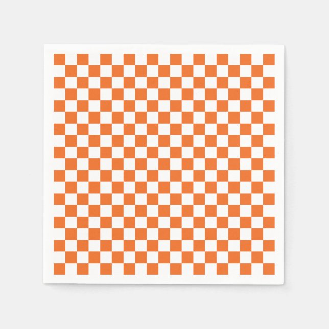 Orange Chequerboard Napkin (Front)