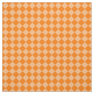 Orange Chequered Diamond Pattern Fabric