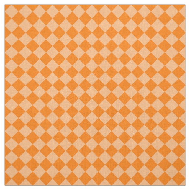 Orange Chequered Diamond Pattern Fabric (Swatch)