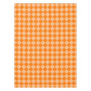 Orange Chequered Diamond Pattern Tablecloth