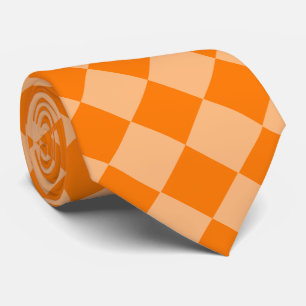 Orange Chequered Diamond Pattern Tie