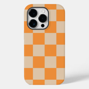 Orange Chequered Gingham Pattern Case-Mate iPhone 14 Pro Case