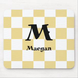 Orange Chequered Pattern Background Mousepad