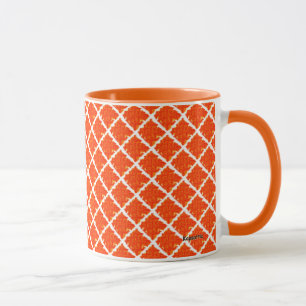Orange Chequered Pattern Mug