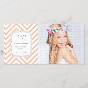 Orange Chevron - Any Occasion Thank you Card