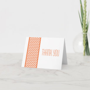 Orange Chevron Border Thank You Card