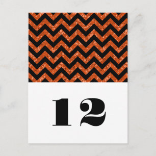 Orange Chevron Glitter Table Postcard