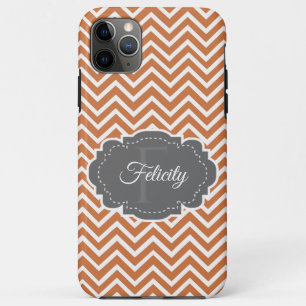 Orange Chevron Personalised iPhone Case