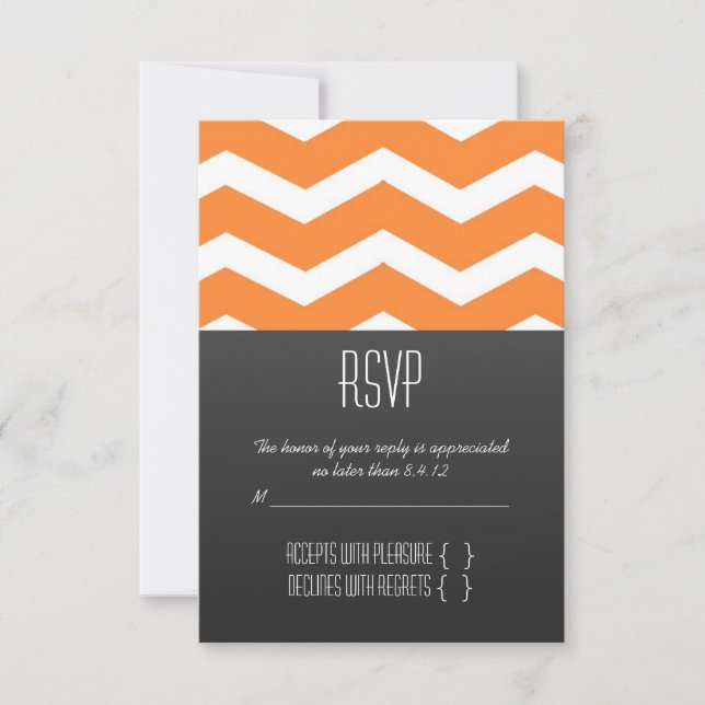 Orange Chevron RSVP (Front)