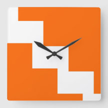 Orange Chevron Wall Clock