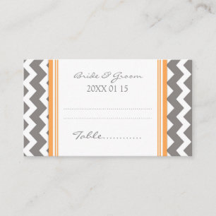 Orange Chevron Wedding Table Place Setting Cards