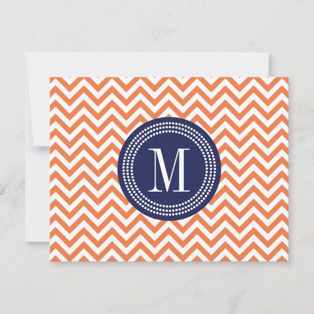 Orange Chevron Zigzag Personalised Monogram (Front)
